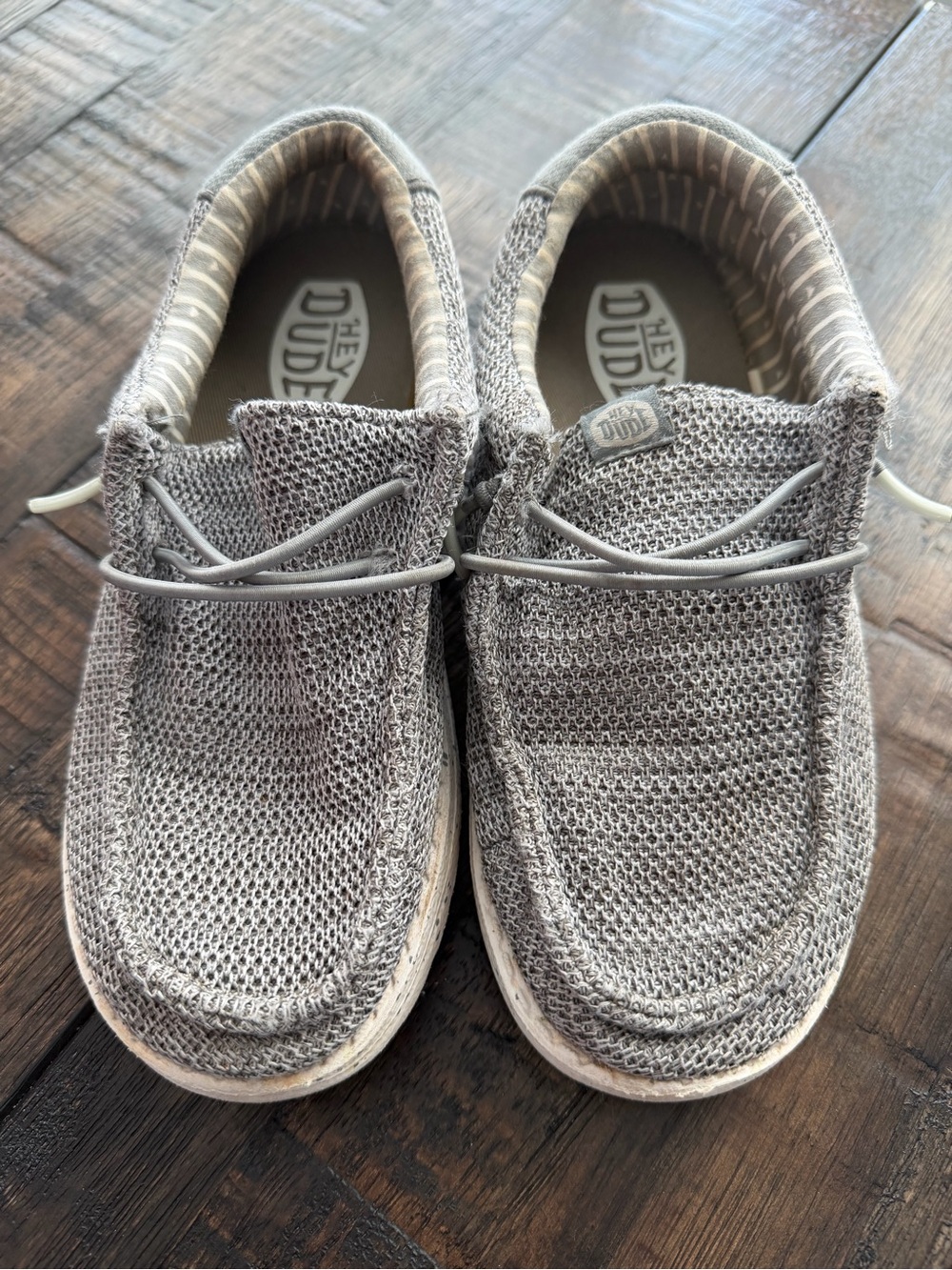 Hey Dude Wally Stretch Sox Slip-On Shoes - Grey Stripe